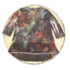 Jess & Jane Colorful Top Size XL Boho